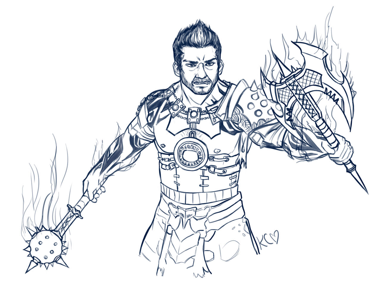 Half Body Sketch